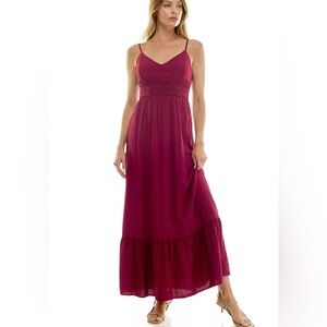Elegant Burgundy Maxi Dress